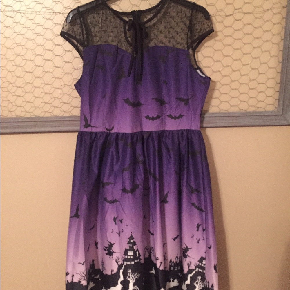 new Halloween Purple dress with sheer top